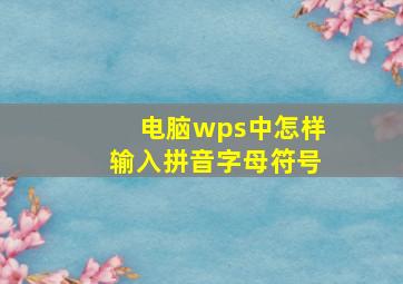 电脑wps中怎样输入拼音字母符号