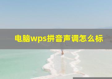 电脑wps拼音声调怎么标