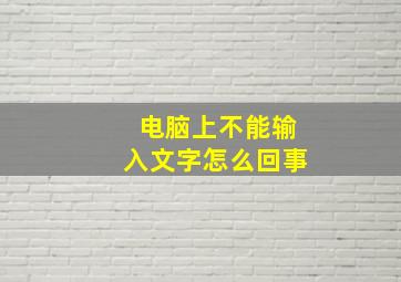 电脑上不能输入文字怎么回事