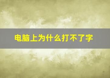 电脑上为什么打不了字