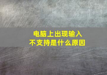 电脑上出现输入不支持是什么原因