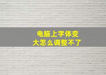 电脑上字体变大怎么调整不了