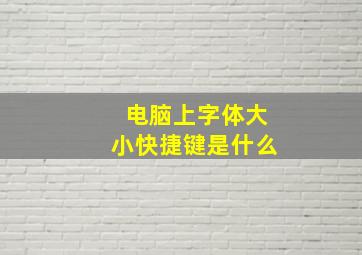 电脑上字体大小快捷键是什么