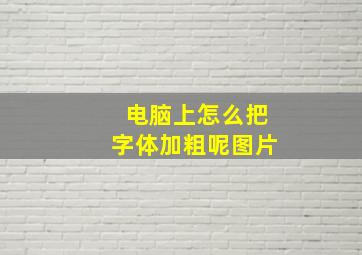 电脑上怎么把字体加粗呢图片