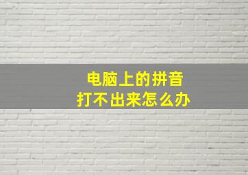 电脑上的拼音打不出来怎么办