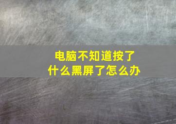 电脑不知道按了什么黑屏了怎么办