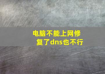 电脑不能上网修复了dns也不行