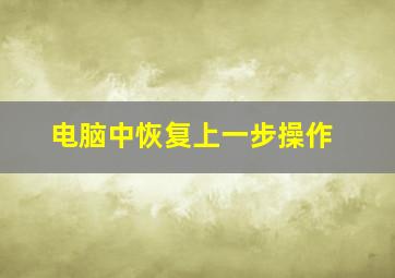 电脑中恢复上一步操作