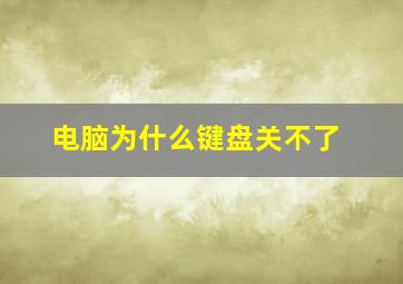 电脑为什么键盘关不了