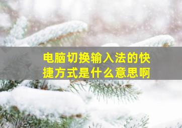 电脑切换输入法的快捷方式是什么意思啊