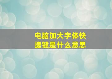 电脑加大字体快捷键是什么意思