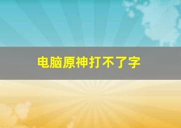 电脑原神打不了字