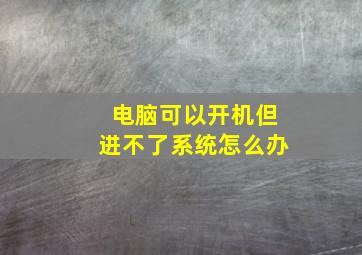 电脑可以开机但进不了系统怎么办