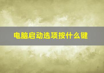 电脑启动选项按什么键