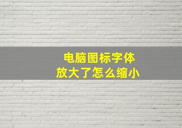 电脑图标字体放大了怎么缩小