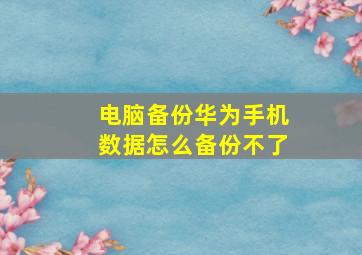 电脑备份华为手机数据怎么备份不了