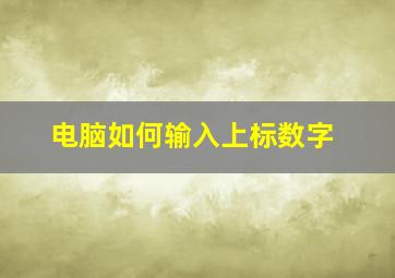 电脑如何输入上标数字