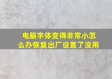 电脑字体变得非常小怎么办恢复出厂设置了没用