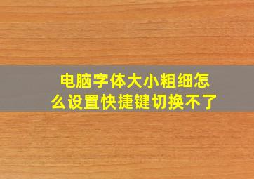 电脑字体大小粗细怎么设置快捷键切换不了