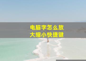 电脑字怎么放大缩小快捷键