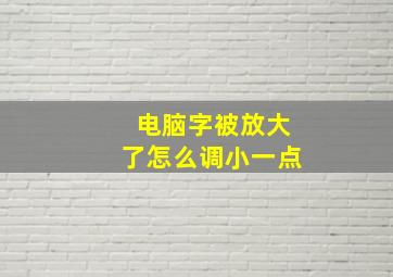 电脑字被放大了怎么调小一点