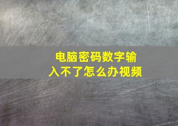 电脑密码数字输入不了怎么办视频