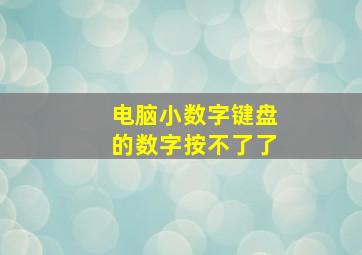 电脑小数字键盘的数字按不了了