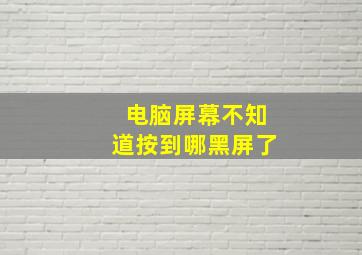 电脑屏幕不知道按到哪黑屏了