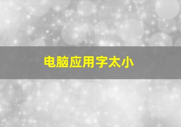 电脑应用字太小