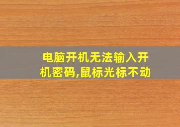 电脑开机无法输入开机密码,鼠标光标不动