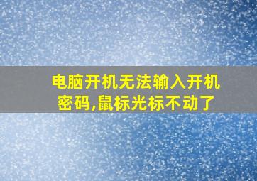 电脑开机无法输入开机密码,鼠标光标不动了