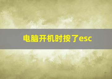 电脑开机时按了esc