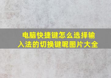 电脑快捷键怎么选择输入法的切换键呢图片大全