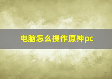 电脑怎么操作原神pc