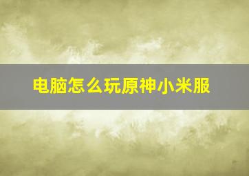 电脑怎么玩原神小米服