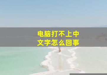 电脑打不上中文字怎么回事