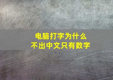 电脑打字为什么不出中文只有数字