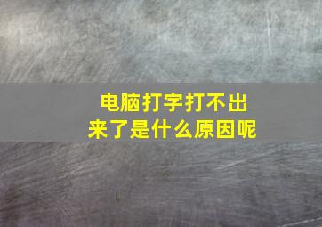 电脑打字打不出来了是什么原因呢