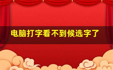 电脑打字看不到候选字了