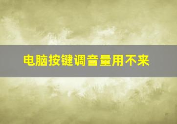 电脑按键调音量用不来