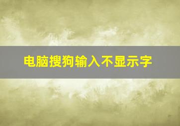 电脑搜狗输入不显示字