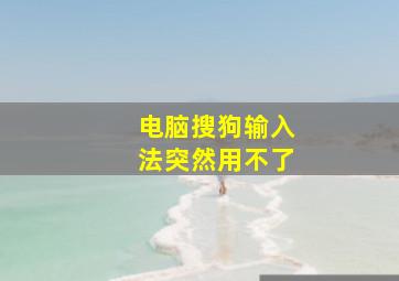 电脑搜狗输入法突然用不了