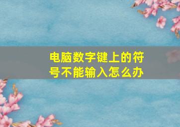 电脑数字键上的符号不能输入怎么办