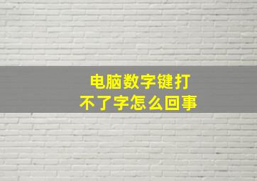 电脑数字键打不了字怎么回事