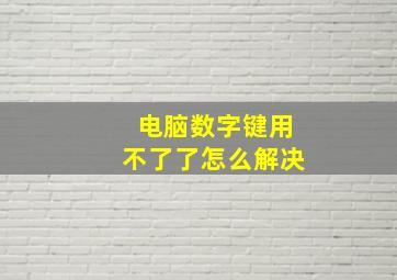 电脑数字键用不了了怎么解决