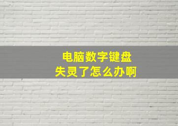 电脑数字键盘失灵了怎么办啊