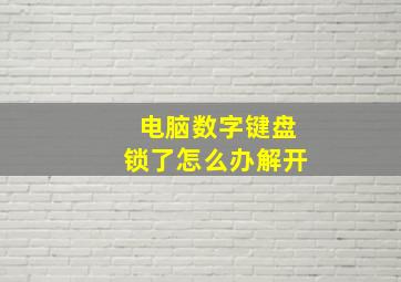 电脑数字键盘锁了怎么办解开