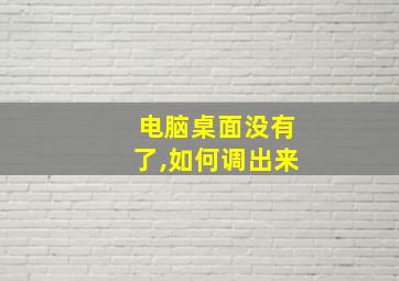 电脑桌面没有了,如何调出来