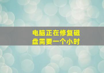 电脑正在修复磁盘需要一个小时