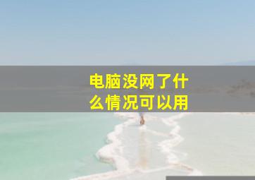 电脑没网了什么情况可以用